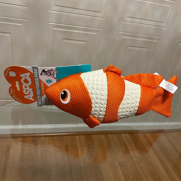 - ASPCA Multi-Textured Fish Clinker & Squeaky Dog Toy 12” - Picture 4 of 7